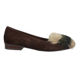 Vaneli Women's Brown Suede Upper Slip On Style Edel Slip On Flats